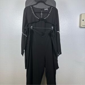 Masseys Elegant Black Women's Top and Pants Set Size 2X